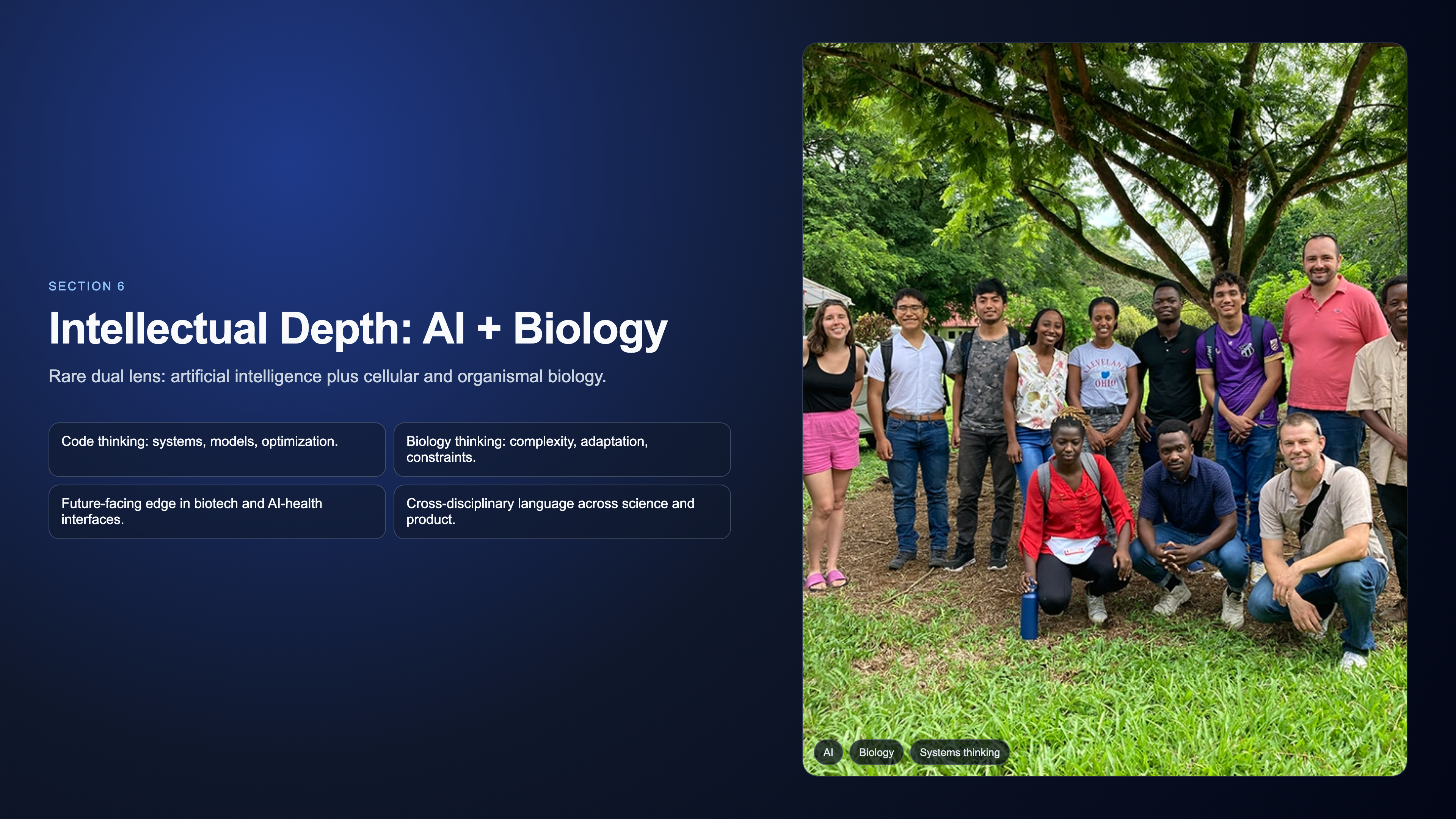 AI and biology depth visual